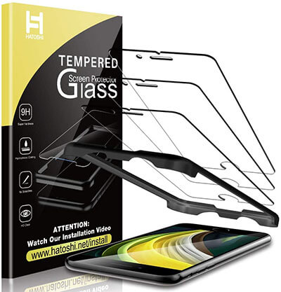 HATOSHI [3 Pack] Tempered Glass Screen Protector for New iPhone SE 2020/ iPhone SE2 (4.7-inch)